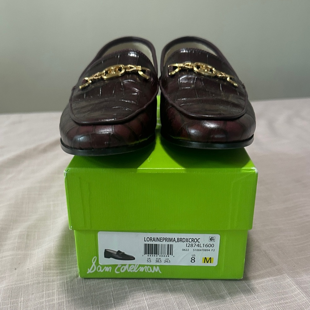 Sam Edelman Men's Dark Brown Loafers with Gold Accent